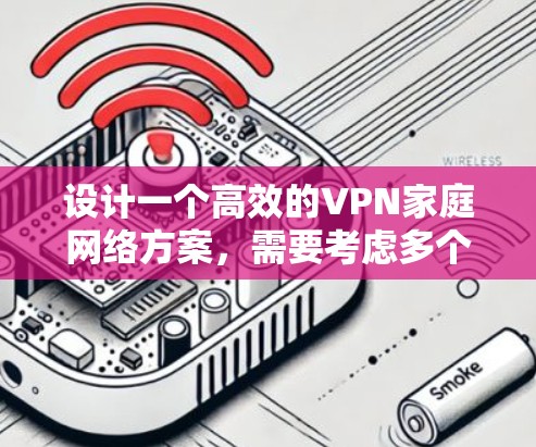 设计一个高效的VPN家庭网络方案,需要考虑多个关键因素,以确保安全、易用且满足家庭用户的需求。以下是详细的方案设计步骤和关键点 设计一个高效的VPN家庭网络方案,需要考虑多个关键因素,以确保安全、易用且满足家庭用户的需求。以下是详细的方案设计步骤和关键点